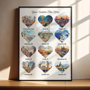 Benutzerdefinierte romantische Reisekunst, Valentinstag Reisegeschenk, Urlaubsreise-Liebhabergeschenk, Jahrestagsgeschenk, Geburtstagsgeschenk, benutzerdefinierte Reisewandkunst