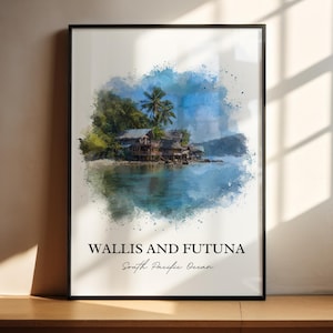 Wallis and Futuna Art, South Pacific Print, Wallis and Futuna Artwork, Wallis Futuna Gift, Travel Print, Travel Poster, Housewarming Gift
