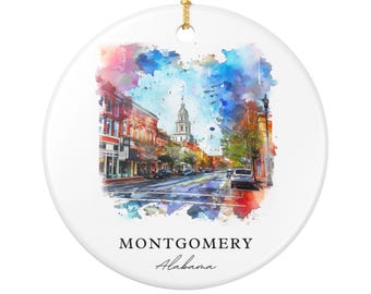 Montgomery AL Ornament: Unique Montgomery Souvenir, Alabama Xmas Decor, and Authentic Montgomery Alabama Gift