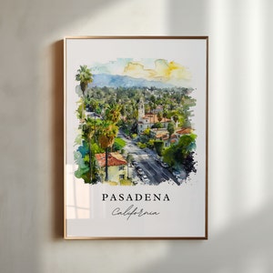 Pasadena Art Print, California Print, Pasadena Wall Art, Pasadena Gift, Sunset, Travel Print, Travel Poster, Travel Gift, Housewarming Gift