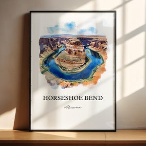 Horseshoe Bend Wall Art, Page AZ Print, Arizona Watercolor Art, Horseshoe Bend Gift, Travel Print, Travel Poster, Housewarming Gift