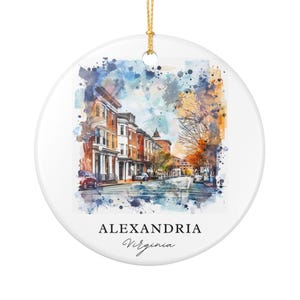 Alexandria Virginia Ornament: Unique Alexandria VA Souvenir, Alexandria Xmas Decor, and Authentic Alexandria VA Gift