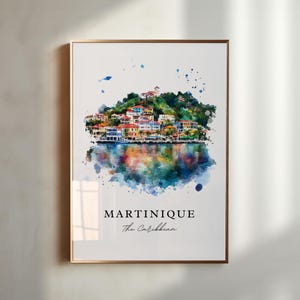 Martinique Wall Art, Martinique Print, Lesser Antilles Watercolor, Martinique Gift, Travel Poster, Housewarming Gift