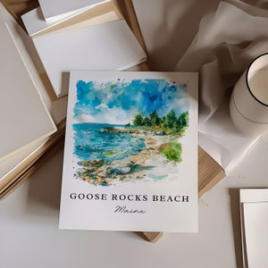 Goose Rocks Beach Art, Kennebunkport-print, Maine Wall Art, Kennebunkport-cadeau, reisprint, reisposter, reiscadeau, housewarmingcadeau afbeelding 2