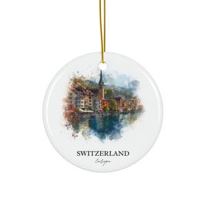 Switzerland Ornament: Unique Switzerland Souvenir, Switzerland Xmas Decor, and Authentic Switzerland Country Gift