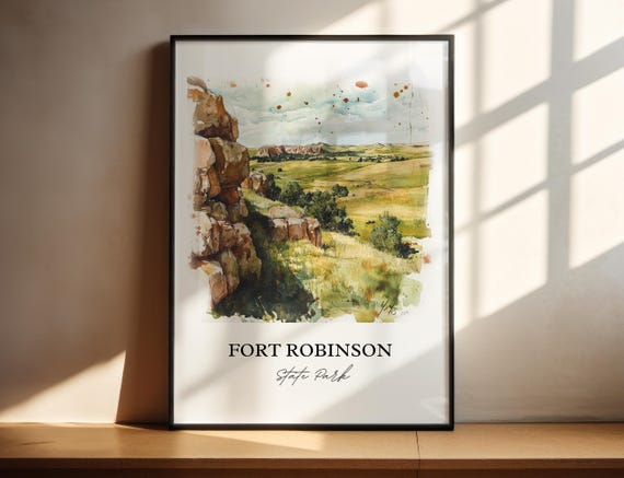 フォートロビンソン州立公園のアート、ドーズ郡のプリント、ネブラスカ