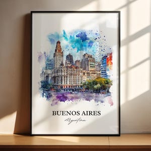 Buenos Aires Wall Art, Buenos Aires Print, Argentina Watercolor Art, Buenos Aires Gift, Travel Print, Travel Poster, Housewarming Gift