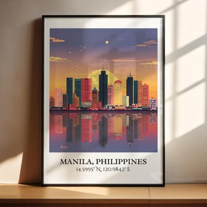 Manila Art, Philippines Retro Travel Art, Manila Home Decor, Philippines Gift, Manila Travel Art, Travel Prints, Housewarming Gift