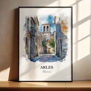 Arles France Wall Art, Provence Region Print, France Watercolor Art, Arles France Gift, Travel Print, Travel Poster, Housewarming Gift