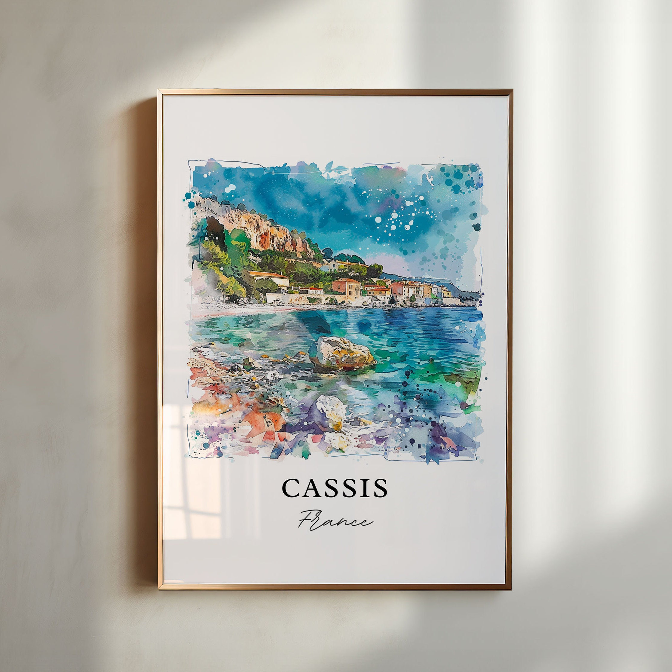 Cassis France Wall Art, Cassis Print, Cassis Watercolor, Cassis