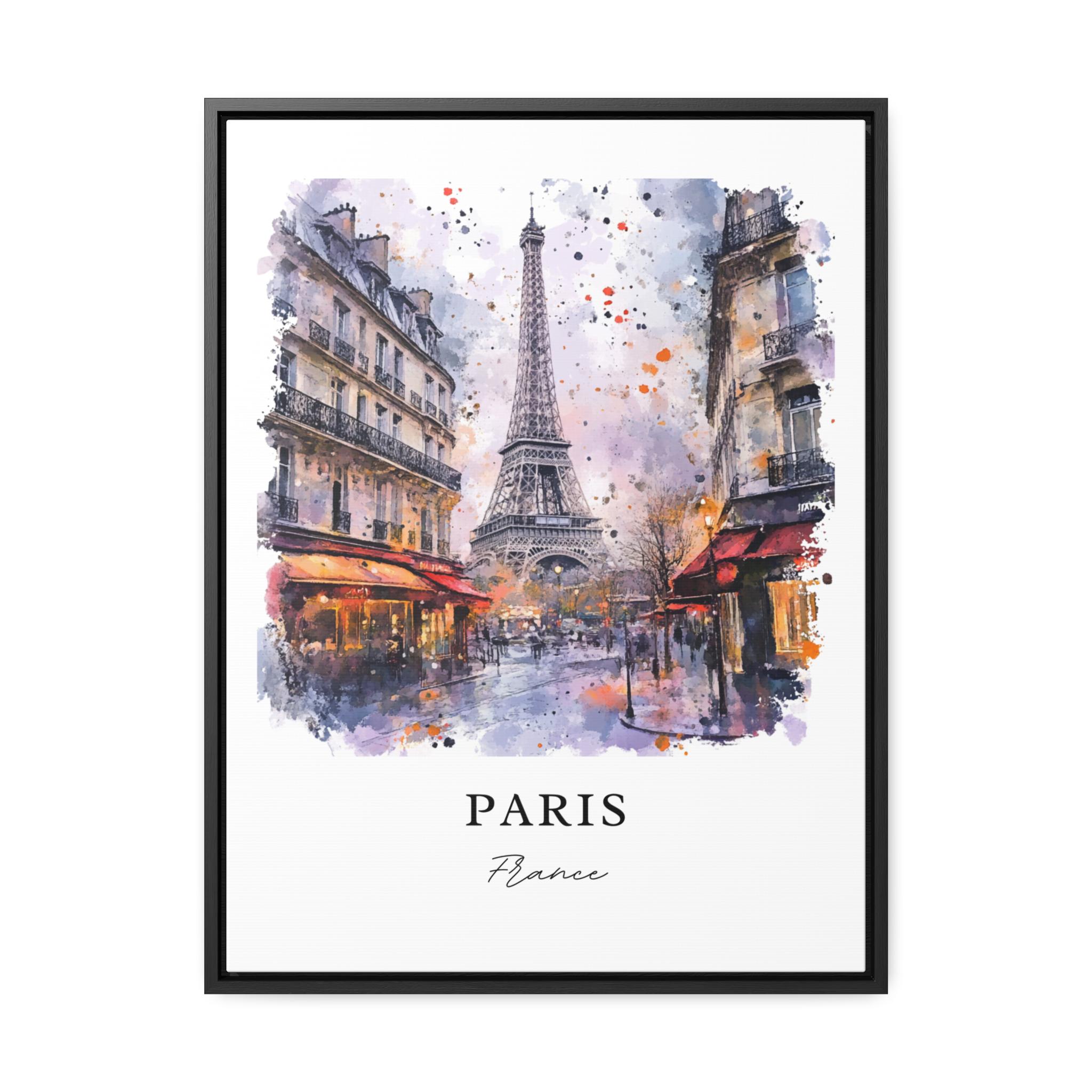 エッフェル塔パリ壁アート、パリフランスプリント、フランス水彩画
