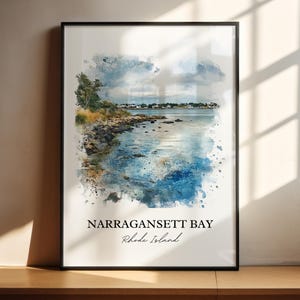 Narragansett Bay Wandkunst, Rhode Island Druck, Rhode Island Kunstwerk, Narragansett Bay Geschenk, Reisedruck, Reiseplakat, Housewarminggeschenk