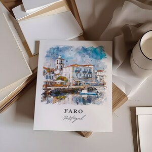Faro Portugal Wall Art, Portugal Print, Faro Wall Art, Faro Portugal Gift, Faro Travel Print, Travel Poster, Travel Gift, Housewarming Gift image 2