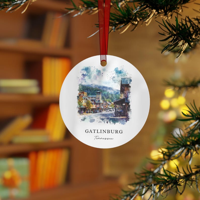 Gatlinburg TN Ornament Unique Souvenir, Gatlinburg Xmas Decor, and