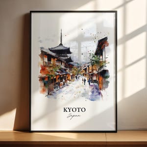 Kyoto Wall Art, Kyoto Print, Japan Watercolor Art, Kyoto Japan Gift, Travel Print, Travel Poster, Housewarming Gift