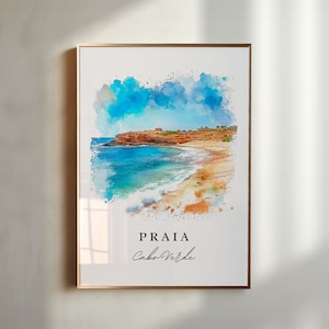 Praia Cape Verde wall art - Cabo Verde, Praia print, Cape Verde Africa Wedding gift, Birthday present, Custom Text, Perfect Gift
