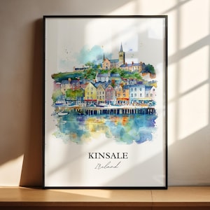 Kinsale Ireland Wall Art, Kinsale Print, Ireland Watercolor Art, County Cork Gift, Travel Print, Travel Poster, Housewarming Gift