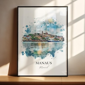 Manaus Brazil Wall Art, Manaus Print, Brazil Watercolor Art, Manaus Brazil Gift, Travel Print, Travel Poster, Housewarming Gift