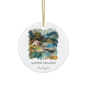 Lopez Island WA Ornament: Unique Lopez Island Souvenir, Lopez Island Xmas Decor, and Authentic Lopez Island Gift
