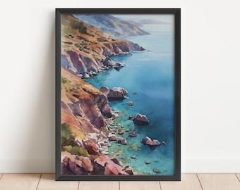 Channel Islands Watercolor Art Channel Islands Travel Print Channel Islands Artwork Santa Barbara Decor Channel Islands Wall Art
