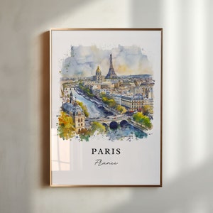 Arte murale di Parigi, stampa della Torre Eiffel, acquerello di Parigi, Francia, regalo Francia, stampa di viaggio, poster di viaggio, regalo di viaggio, regalo di inaugurazione della casa
