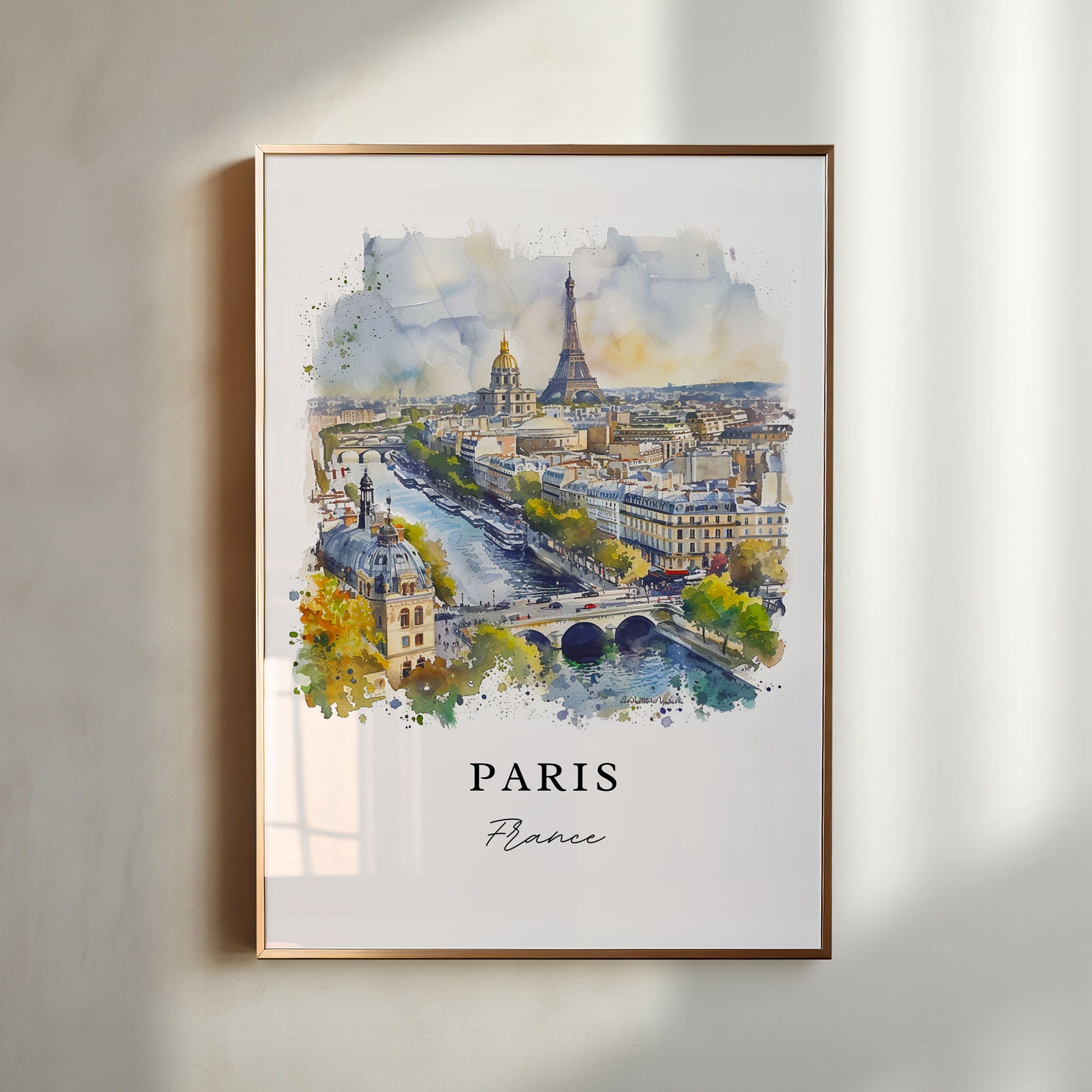 Paris Wall Art, Eiffel Tower Print, Paris France Watercolor Art, France Gift, Travel Print, Travel Poster, Travel Gift, Housewarming Gift