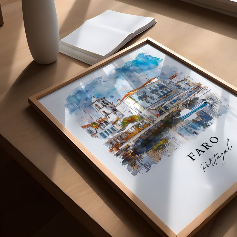 Faro Portugal Wall Art, Portugal Print, Faro Wall Art, Faro Portugal Gift, Faro Travel Print, Travel Poster, Travel Gift, Housewarming Gift image 3