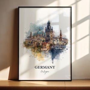 Germany Wall Art, Germany Country Print, Germany Watercolor Art, Germany Gift, Travel Print, Travel Poster, Housewarming Gift