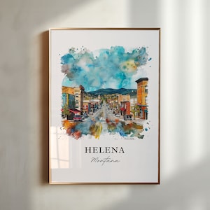 Helena Montana Wall Art, Helena Print, Helena Watercolor, Helena Montana Gift, Travel Poster, Housewarming Gift