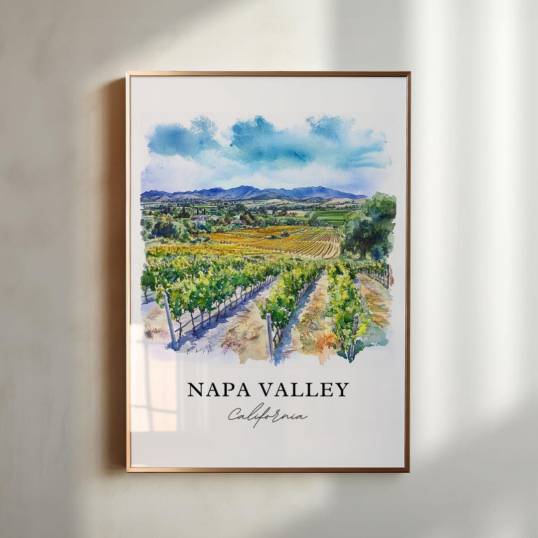 Napa Valley Wall Art, Napa Valley Print, Napa Valley Watercolor Art ...