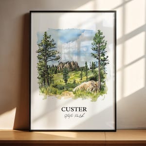 Custer State Park Wandkunst, South Dakota Druck, schnelle Stadt Kunstwerk, Custer State Park Geschenk, Reisedruck, Reiseplakat, Housewarminggeschenk