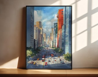 Arte de acuarela de São Paulo São Paulo Travel Print Brasil Obra de arte Brasil Decoración São Paulo Cityscape Wall Art