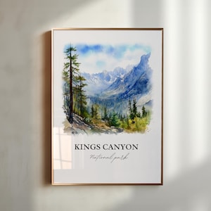 Kings Canyon Wall Art, Visalia Print, California Watercolor, Kings Canyon National Park Gift, Travel Print, Travel Poster, Housewarming Gift