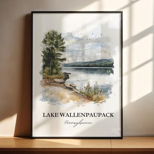 Lake Wallenpaupack Art, Tafton PA Print, Pennsylvania Watercolor, Lake Wallenpaupack Gift, Travel Print, Travel Poster, Housewarming Gift