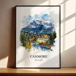 Canmore Canada Wall Art, Alberta Print, Alberta Watercolor Art, Canmore Gift, Travel Print, Travel Poster, Housewarming Gift