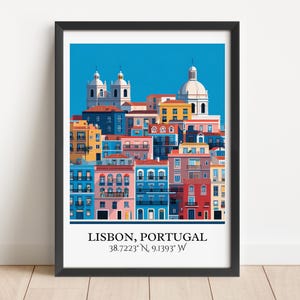 Lisbon Portugal Art, Lisbon Retro Travel Art, Lisbon Home Decor, Lisbon Gift, Portugal Travel Art, Travel Prints, Housewarming Gift