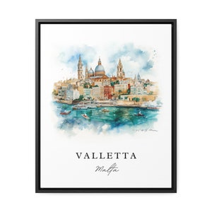 Stampa di Valletta Malta - Poster di viaggio con paesaggio urbano ad acquerello immagine 5