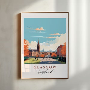 Glasgow Scotland wall art - Scotland, Glasgow poster, Glasgow Wedding gift, Birthday present, Custom Text, Personalized Gift