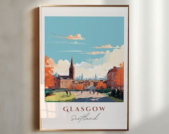 Glasgow Scotland Art Print – Vintage Travel Poster