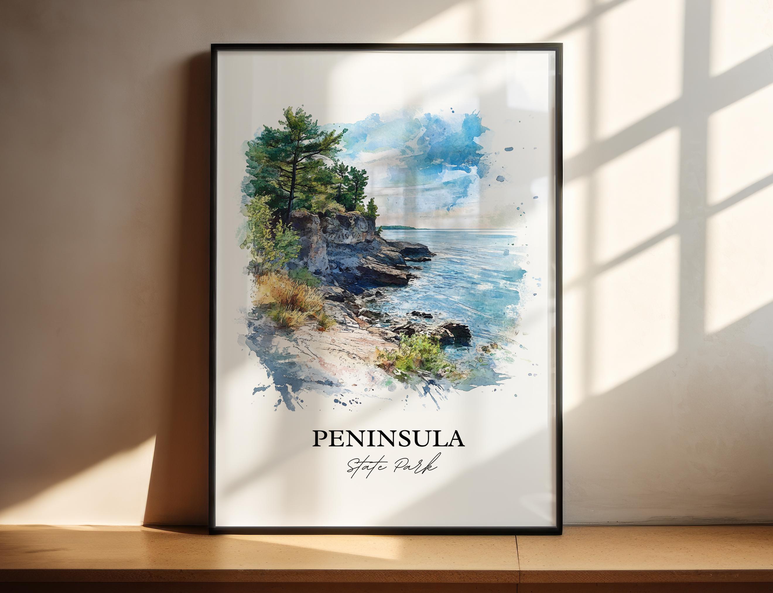 Peninsula State Park Art, Door County Print, Wisconsin Artwork, Peninsula State Park Gift, Travel Print, Travel Poster, Housewarming Gift