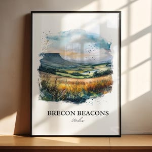 Brecon Beacons Wall Art, South Wales Print, Wales Watercolor Art, Brecon Beacons Gift, Travel Print, Travel Poster, Housewarming Gift