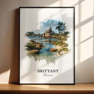 Brittany France Wall Art, Brittany Print, France Watercolor Art, Brittany France Gift, France Travel Print, Travel Poster, Housewarming Gift