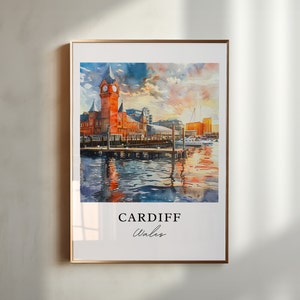 Cardiff Wales Wall Art, Cardiff Print, Cardiff Wales Watercolor, Cardiff UK Gift, Travel Poster, Housewarming Gift