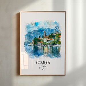 Arte de parede Stresa Itália, impressão Stresa, aquarela Stresa Lago Maggiore, presente do Lago Maggiore, pôster de viagem, presente de inauguração de casa