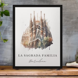 La Sagrada Familia wall art - Spain, Barcelona poster, Sagrada Familia Wedding gift, Birthday present, Custom Text, Personalized Gift
