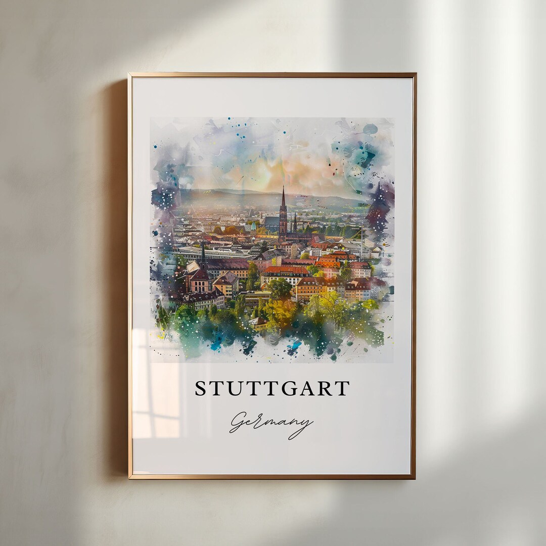 Stuttgart Germany Art, Stadtkreis Print, Stuttgart Watercolor Art ...