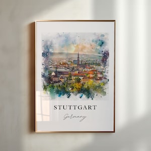 Stuttgart Germany Art, Stadtkreis Print, Stuttgart Watercolor Art, Stuttgart Germany Gift, Travel Poster, Housewarming Gift