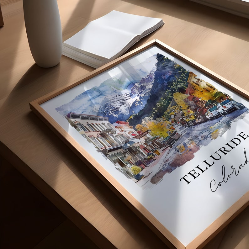 Telluride CO Wall Art, Telluride Print, Telluride CO Watercolor ...
