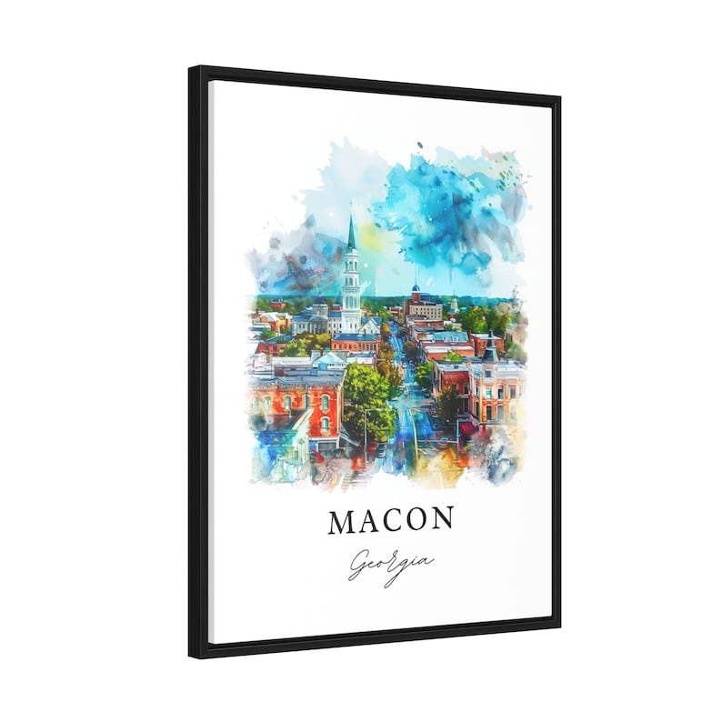 Sztuka Macon w Georgii, Druk Macon GA, Sztuka akwarelowa Macon, Prezent z Macon w Georgii, Plakat podróżniczy, Prezent na parapetówkę zdjęcie 7
