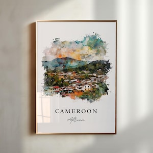 Cameroon Art Print, Africa Print, Cameroon Wall Art, Cameroon Gift, Travel Print, Travel Poster, Travel Gift, Housewarming Gift